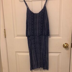 West Loop Elegant Blue Patterned Dress M